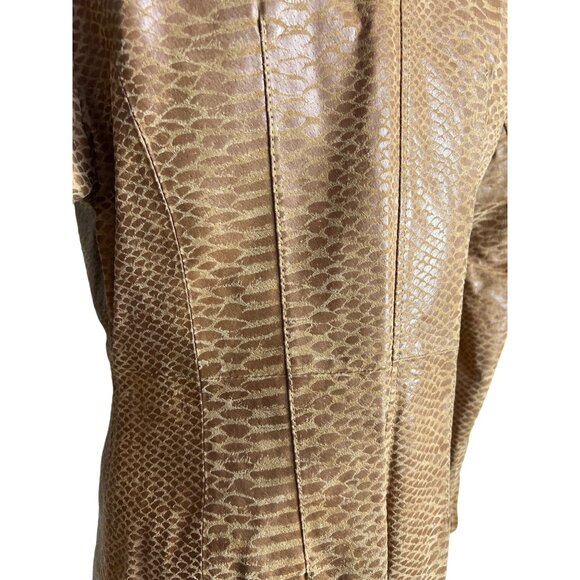 Pamela McCoy Authentic Vintage Camel Brown Genuine Leather Blazer Jacket - Picture 6 of 12